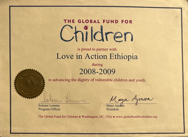 GOLBAL FUND FOR CHILDREN AWARD 2008-2009